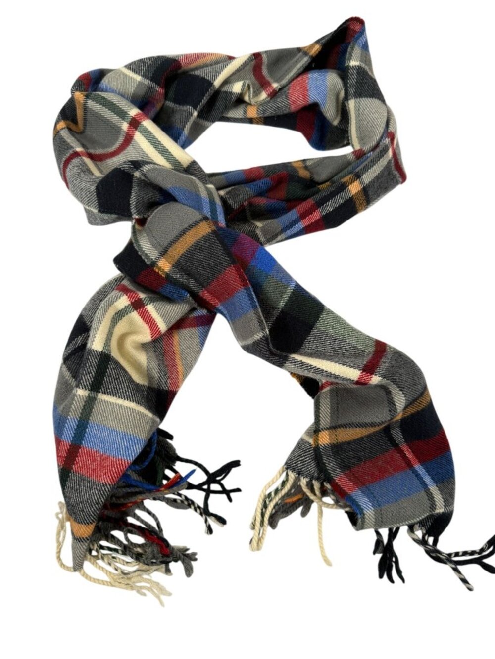 American Eagle Outfitters Plaid Scarf Fringe Edges Multicolor One Size Preppy